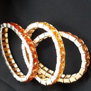 WHBM Elegant Gold and Orange Bracelet Set